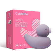 Вакуумний вібратор Качечка – CuteVibe Ducky Grey – 10 режимів вібрації та 3 режима вакуумної стимуляції