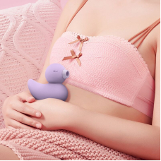 Вакуумний вібратор Качечка – CuteVibe Ducky Grey – 10 режимів вібрації та 3 режима вакуумної стимуляції