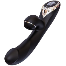 Вакуумний вібратор-кролик з підігрівом KISTOY A-King Pro Black – LED-екран, 9 вібро-режимів + 3 вакуумних, 2 мотори