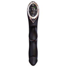 Вакуумний вібратор-кролик з підігрівом KISTOY A-King Pro Black – LED-екран, 9 вібро-режимів + 3 вакуумних, 2 мотори