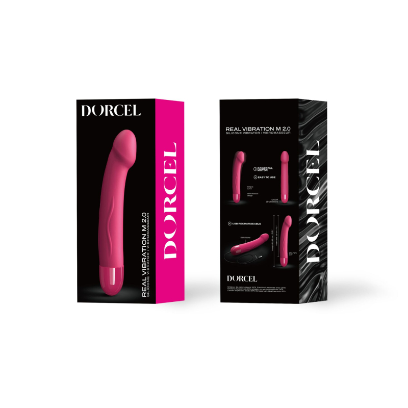 Вібратор для точки G – Dorcel Real Vibration Magenta 2.0 – 3 швидкості + 10 ритмів