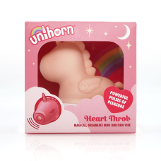 Вібратор-єдиноріжка з пульсацією для клітора Unihorn Heart Throb, бежевого кольору