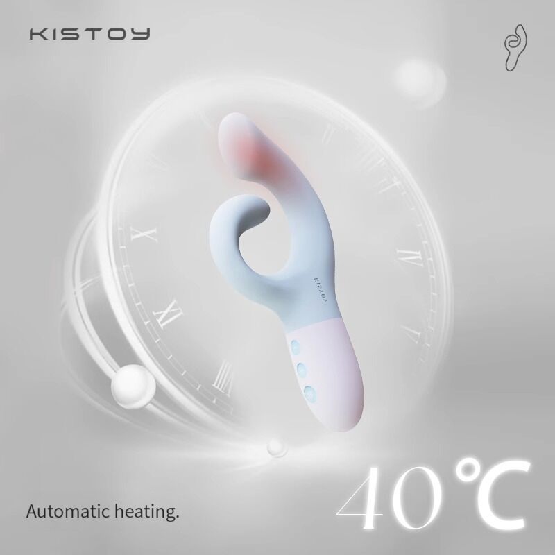 Вибратор-кролик для точки G – KISTOY Big G Blue – изогнутый ствол, авто-подогрев, 5 режимов + 5 интенсивностей