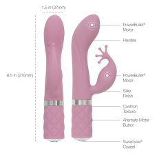 Вибратор-кролик – Pillow Talk Kinky Pink с кристаллом Сваровски, два мощных мотора