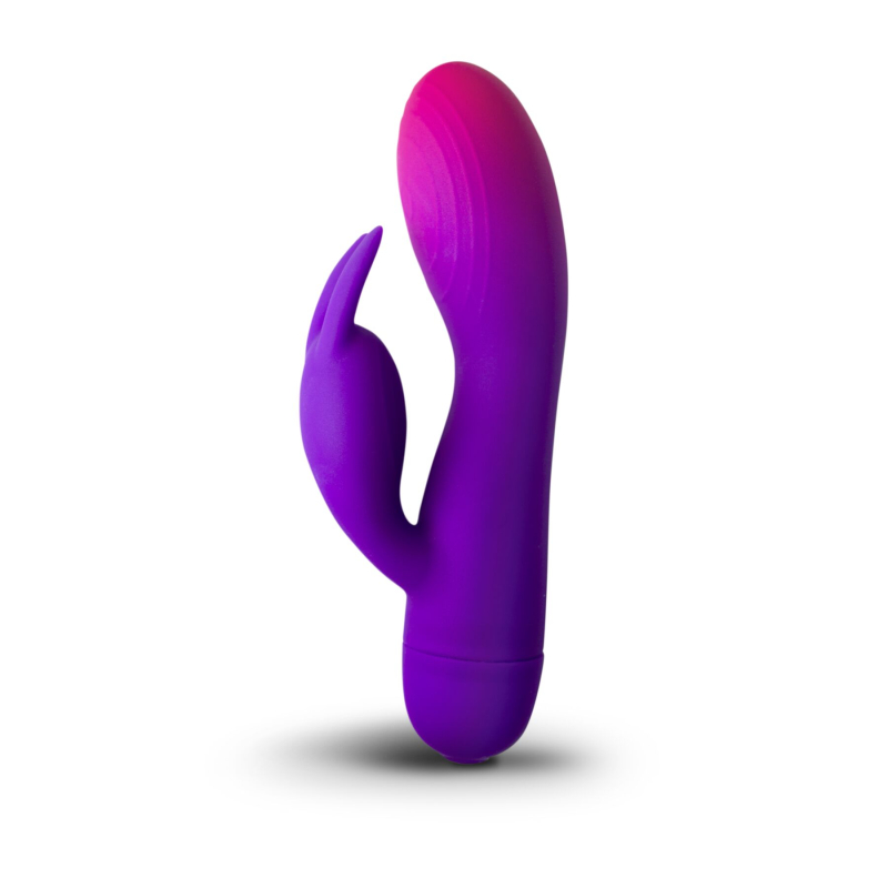 Вібратор-кролик – Rocks Off Glo Girl Rabbit, 2 мотори, 10 режимів, працює від батарейок