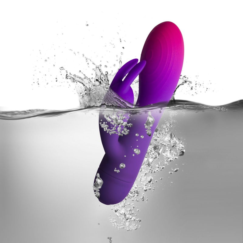 Вібратор-кролик – Rocks Off Glo Girl Rabbit, 2 мотори, 10 режимів, працює від батарейок