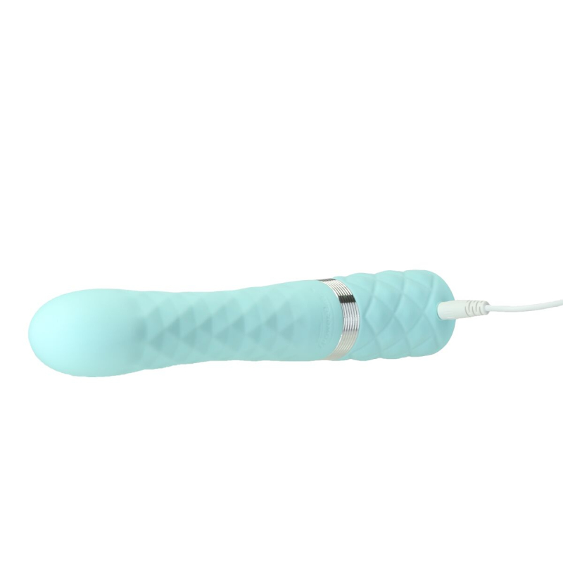 Вибратор-кролик с оборотами и вибрацией – Pillow Talk Lively Teal – кристалл Swarovski, двойной мотор
