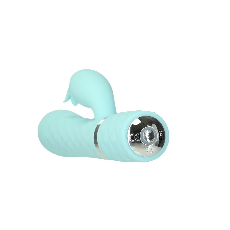 Вибратор-кролик с оборотами и вибрацией – Pillow Talk Lively Teal – кристалл Swarovski, двойной мотор