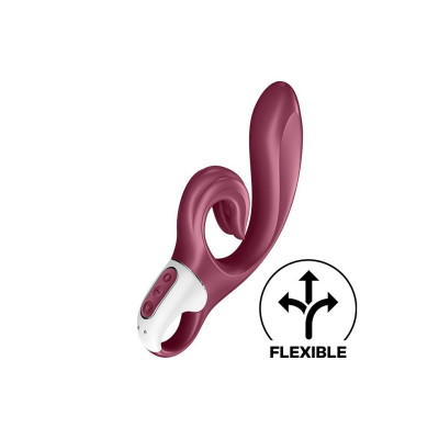 Вибратор-кролик с тройным отростком – Satisfyer Love Me Red – гибкий ствол, 3 мотора, 12 вибро-режимов