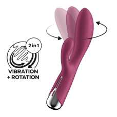 Вібратор-кролик з ротацією – Satisfyer Spinning Rabbit 1 Red – 3 мотори, обертання + вібрація