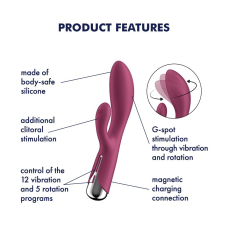 Вибратор-кролик с ротацией – Satisfyer Spinning Rabbit 1 Red – 3 мотора, вращение + вибрация