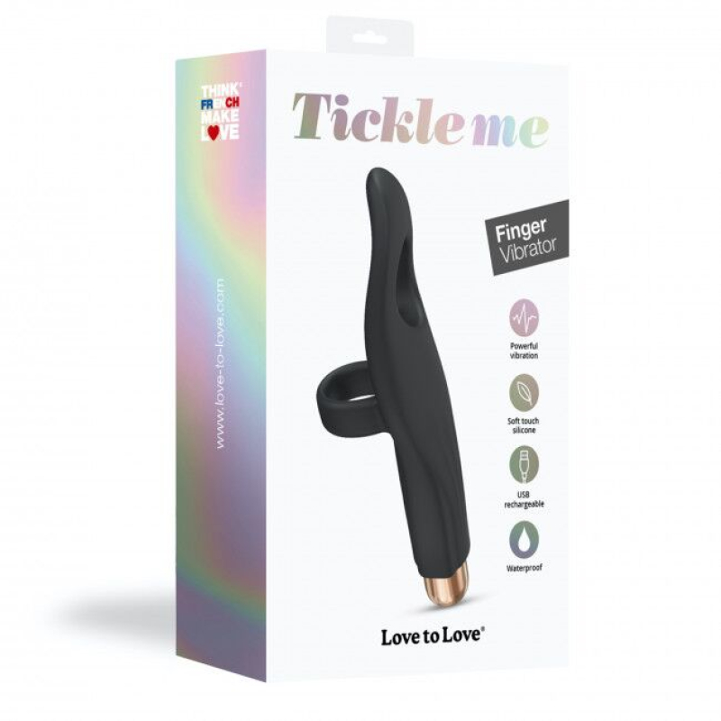 Вібратор-язичок – Love To Love Tickle Me Black Onyx – 3 варіанти використання, 16 вібро-режимів, акумуляторна вібропуля