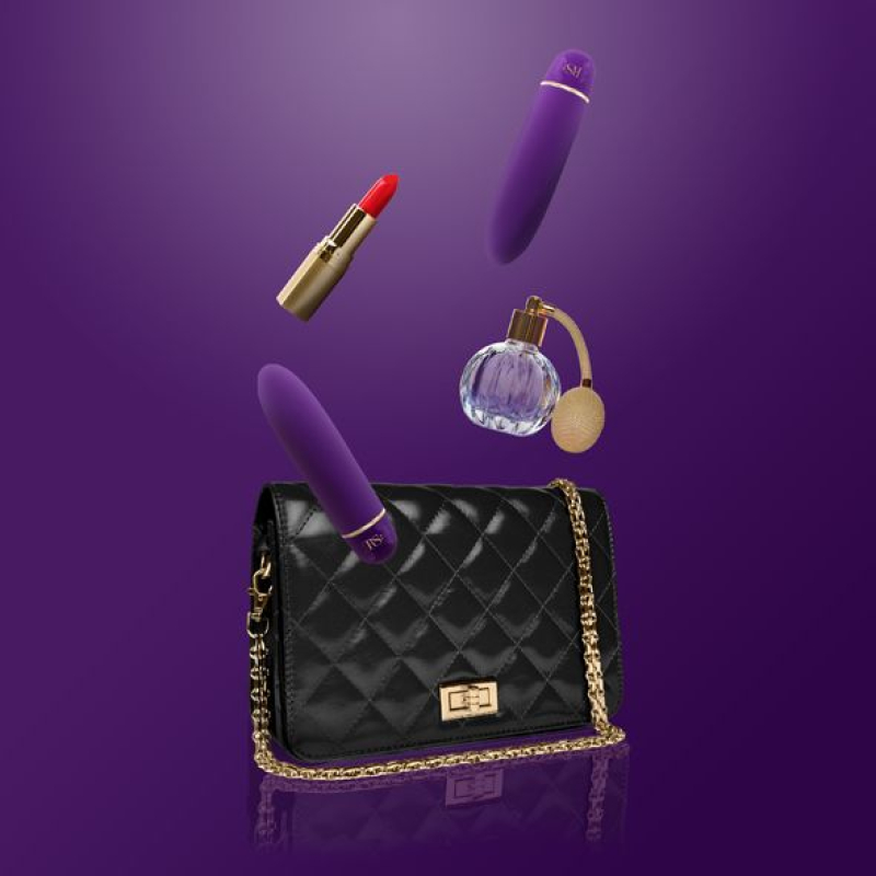 Віброкуля – RIANNE S Classique Vibe – 7 режимів, чохол-косметичка Deep Purple