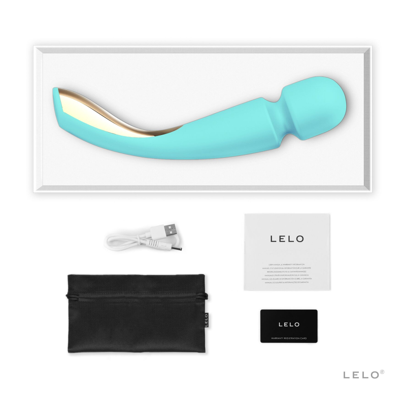 Вибромассажер микрофон большого размера – LELO Smart Wand 2 Large Aqua – 10 уникальных режимов вибрации