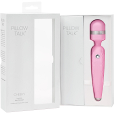 Вибромассажер микрофон с кристаллом Swarovsky – PILLOW TALK Cheeky Pink – гибкая головка + турбо-кнопка мощности