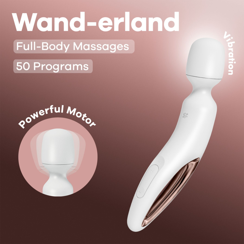Вібромасажер (ванд) Satisfyer Wand, біло-золотистий (White/Rosegold)