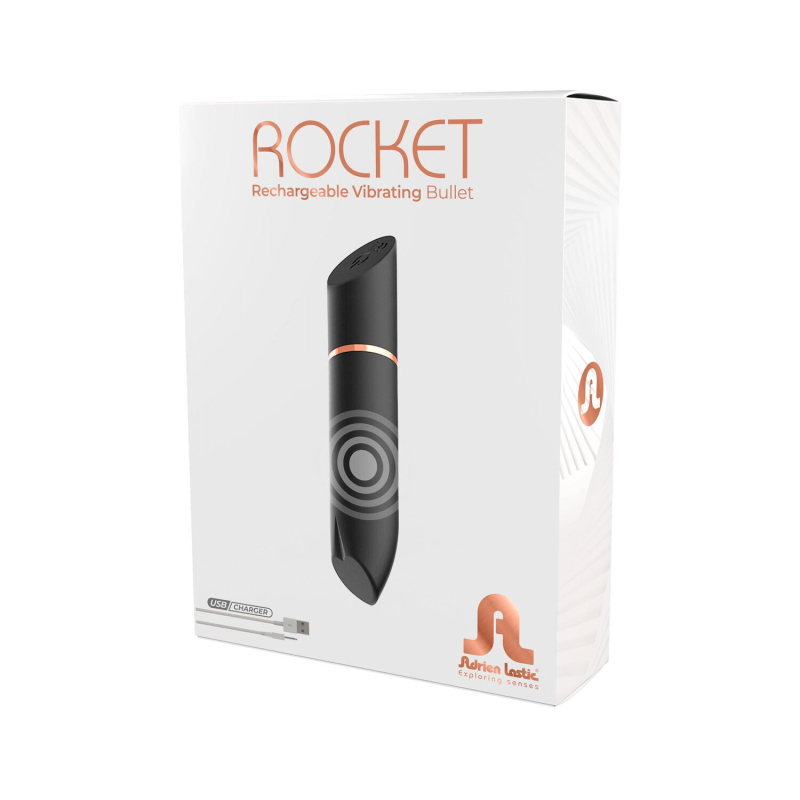 Вібропуля у вигляді помади – Adrien Lastic Rocket Black – 10 різних режимів вібрації