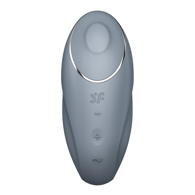 Вібростимулятор-пульсатор – Satisfyer Tap & Climax 1 Bluegrey – 11 віброрежимів + пульсації