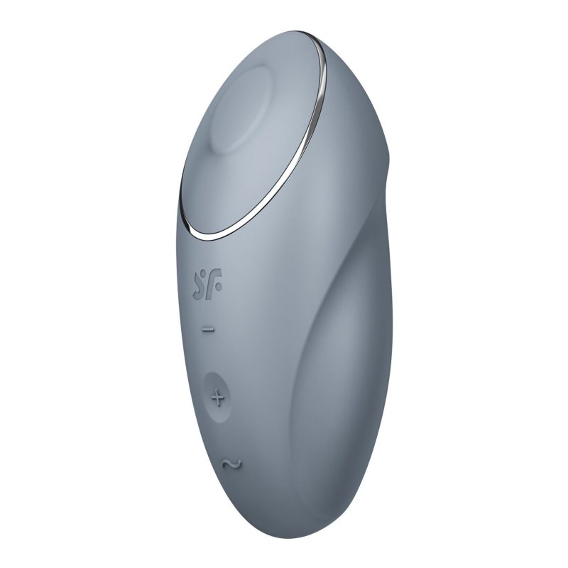 Вібростимулятор-пульсатор – Satisfyer Tap & Climax 1 Bluegrey – 11 віброрежимів + пульсації