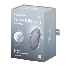 Вібростимулятор-пульсатор – Satisfyer Tap & Climax 1 Bluegrey – 11 віброрежимів + пульсації