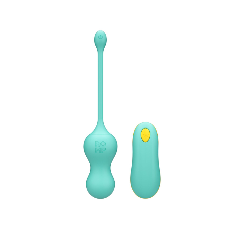 Віброяйце для точки G – Romp Cello Light Teal – пульт керування, 4 режими + 6 рівнів інтенсивності