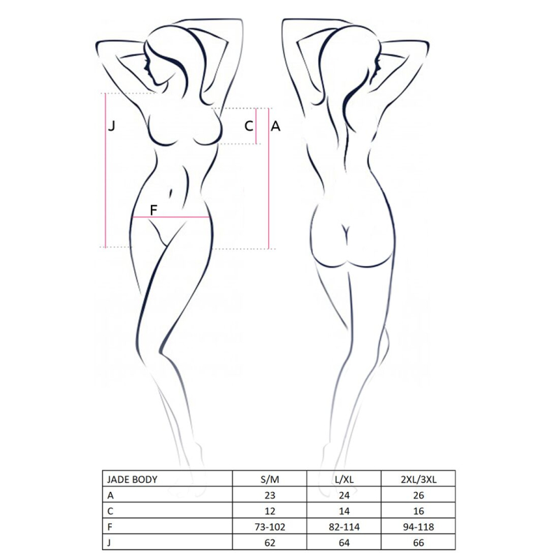 Откровенное боди с элементами стриптиза Passion Exclusive JADE BODY 2XL/3XL, черный цвет