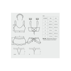 Атласний еротичний костюм покоївки Obsessive Maid set S/M, чорний колір, 5 предметів