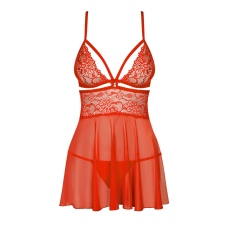 Бебі–дол Obsessive 838–BAB–3 babydoll & thong червоний 2XL/3XL