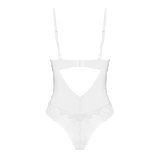 Боді Obsessive Alissium Teddy Білий, XS/S, ліф з м’якою чашкою, високі вирізи для ніг