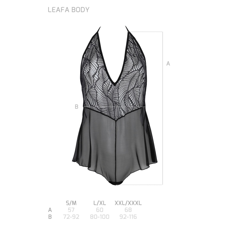 Боді Passion LEAFA BODY Чорний 2XL/3XL – ECO Passion
