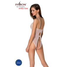 Боді з ажурним декором та відкритим кроком Passion URSULA BODY 2XL/3XL, білий