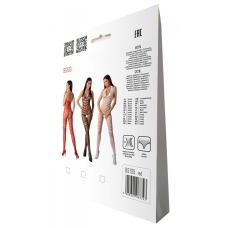 Бодістокінг з плетінням на животику Passion BS100 One Size, червоний, декоративний шов, з доступом