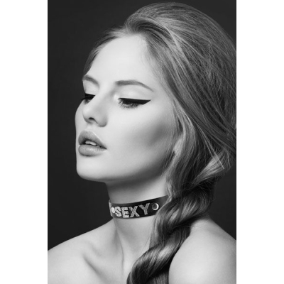 Чокер зі стразами Bijoux Pour Toi – SEXY, натуральна шкіра