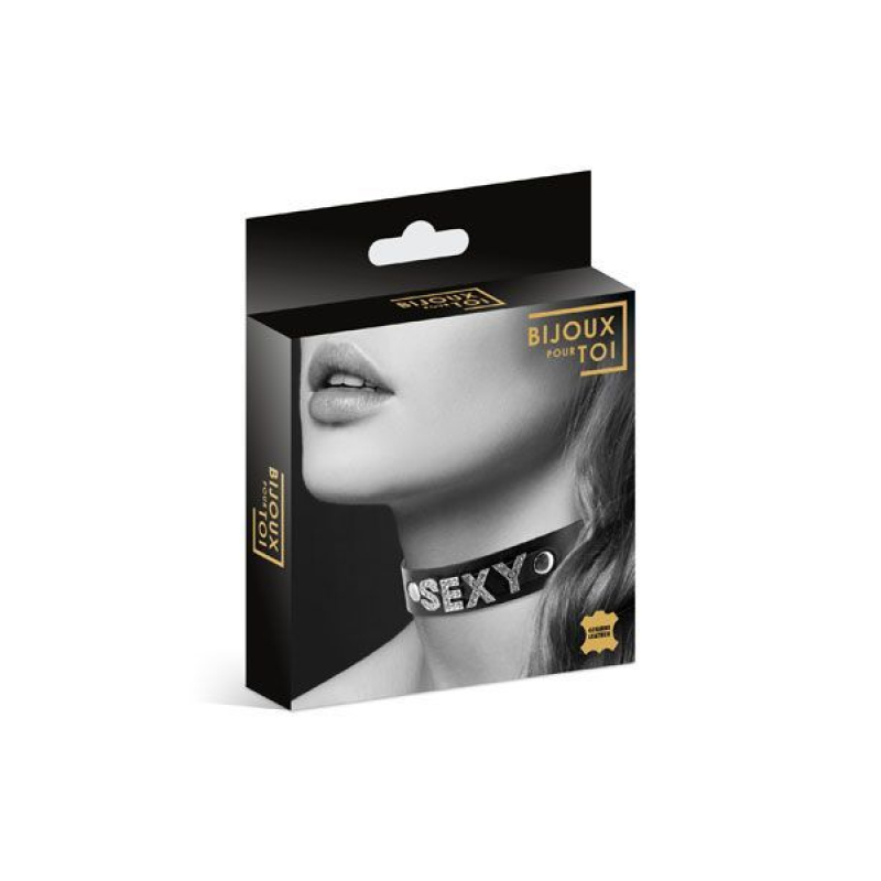 Чокер зі стразами Bijoux Pour Toi – SEXY, натуральна шкіра