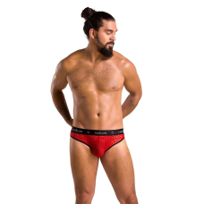 Чоловічі напівпрозорі труси Passion 031 SLIP MIKE 2XL/3XL Червоний, під леопард