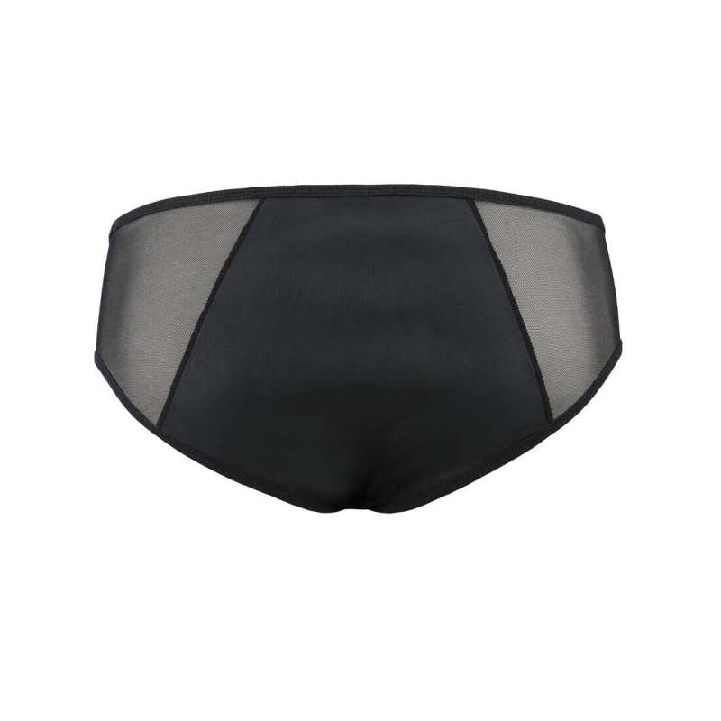 Чоловічі сліпи на блискавці Passion 042 SLIP TIMMY L/XL Чорний колір, екошкіра, сітка