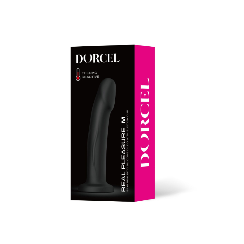 Чорний дилдо на присосці – Dorcel Real Pleasure M Black - довжина 17.5 см