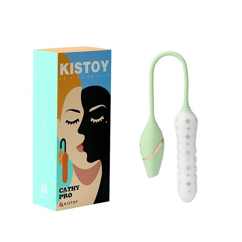 Двусторонний вибро-пульсатор с вакуумным стимулятором – KISTOY Cathy Pro – подключение к смартфону
