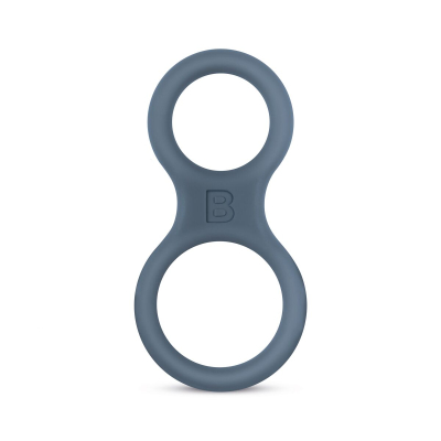 Подвійне ерекційне кільце Boners Classic Cock & Ball Ring 3/3,8 см, сіро-синє