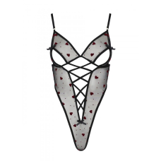 Еротичний боді з малюнком Passion LOVELIA BODY L/XL, чорний колір