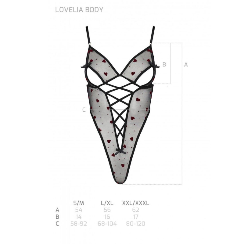 Еротичний боді з малюнком Passion LOVELIA BODY L/XL, чорний колір
