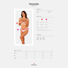 Еротичний комплект Obsessive Heavenlly 2–pcs cupless set XS/S, відкриті груди, з доступом
