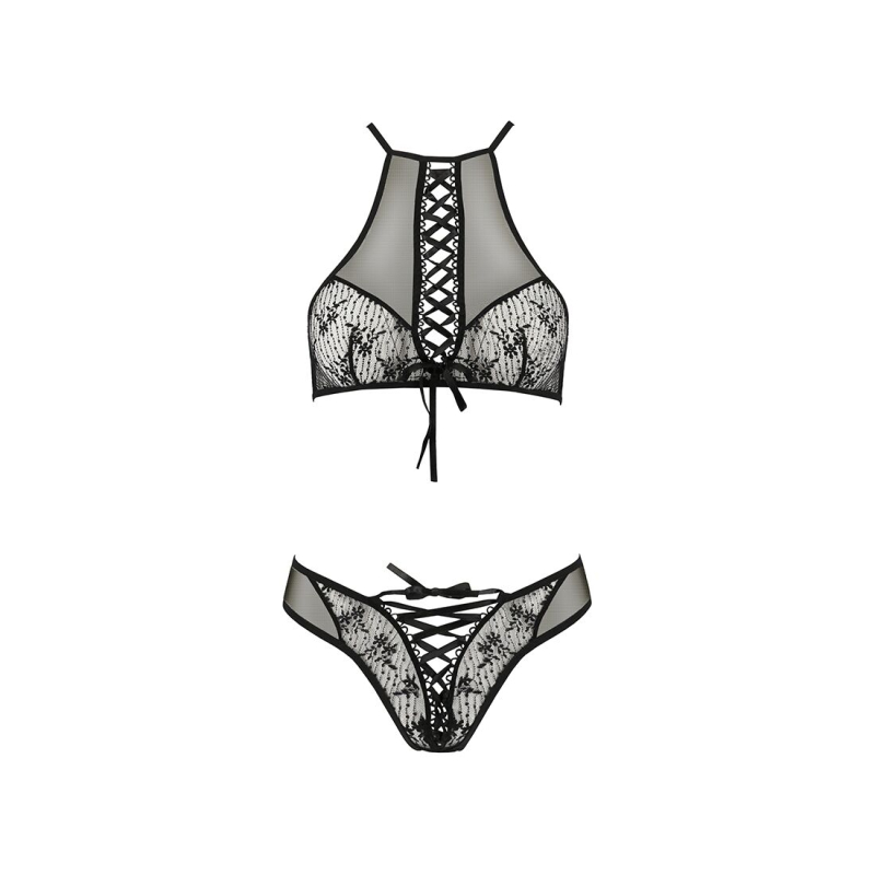 Еротичний комплект Passion AZALIA SET 2XL/3XL, чорний колір