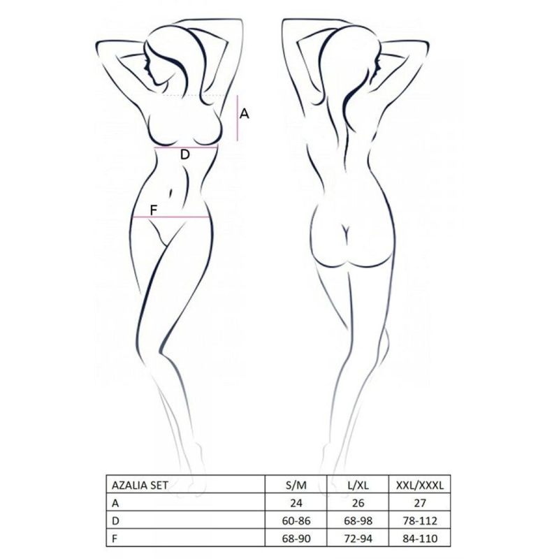 Еротичний комплект Passion AZALIA SET 2XL/3XL, чорний колір