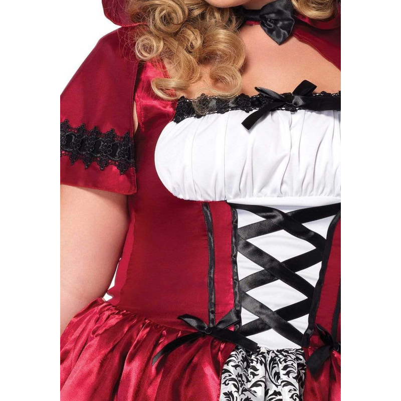 Еротичний костюм Червоної шапочки Leg Avenue Gothic Червоний Riding Hood 1X–2X, сукня, накидка