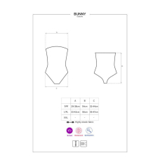 Еротичний костюм кролика Obsessive Bunny costume S/M, чорний колір, боді, чокер, гартери, панчохи, маска
