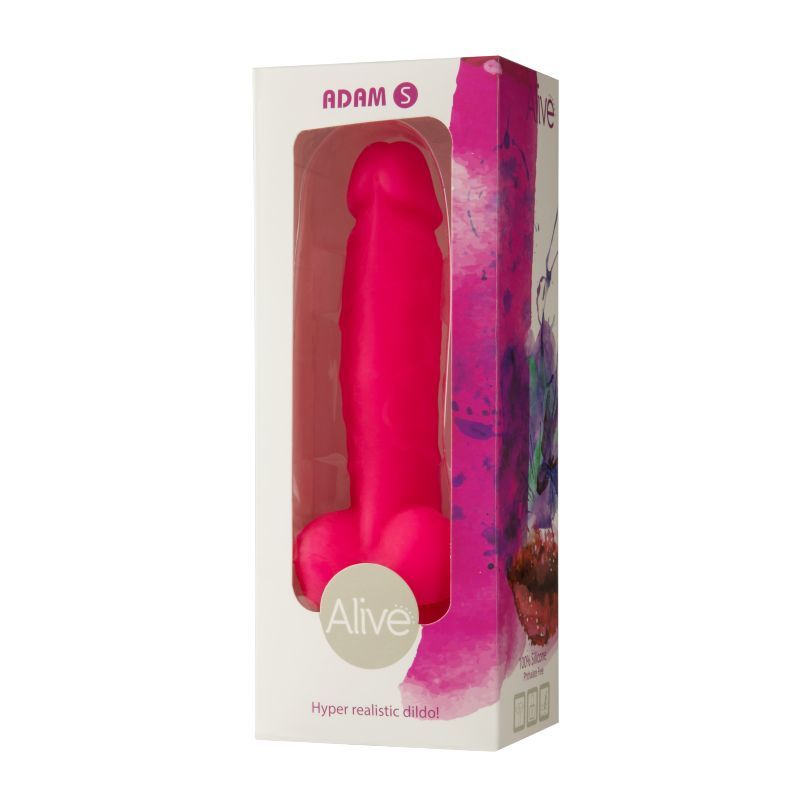Фалоімітатор Alive Adam Pink S, двошаровий, силікон + Silexpan, довжина 19 см, діам. 3.5 см