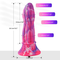 Фалоімітатор для секс-машин Hismith Silicone Monster Dildo Series, система KlicLok, з присоскою, довжина 26.1 см
