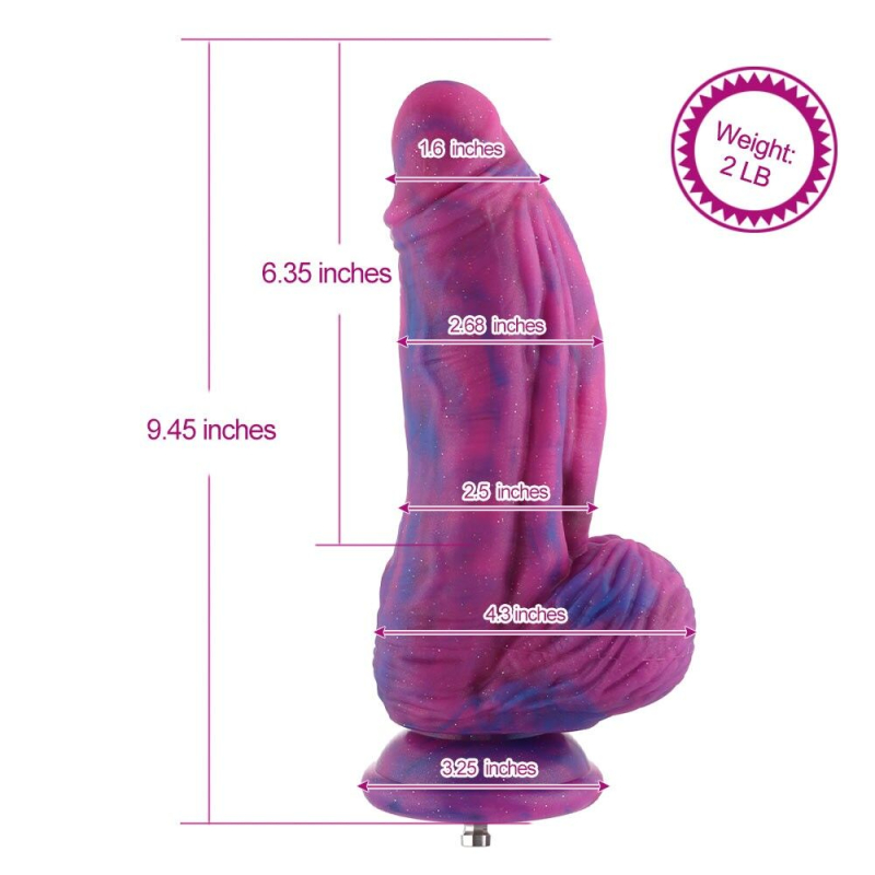 Фалоімітатор для секс-машин Hismith Silicone Fantasy Series Dildo, система KlicLok, довжина 24 см