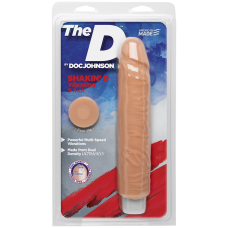 Фалоімітатор з вібрацією Doc Johnson The D: Shakin D Vibro, ULTRASKYN, діам. 3.8 см, довжина 23 см